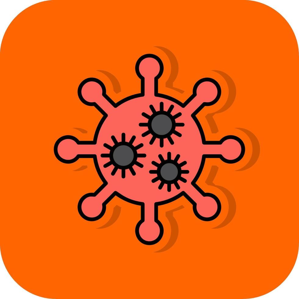 vírus preenchidas laranja fundo ícone vetor