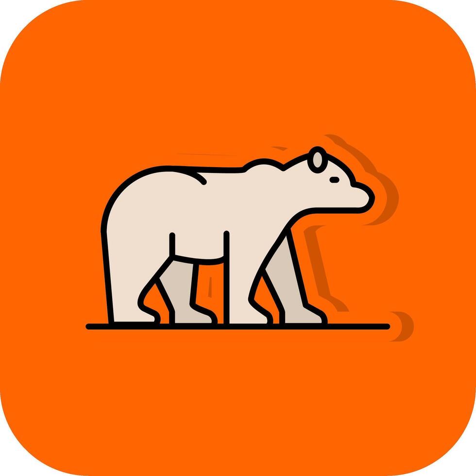 polar Urso preenchidas laranja fundo ícone vetor