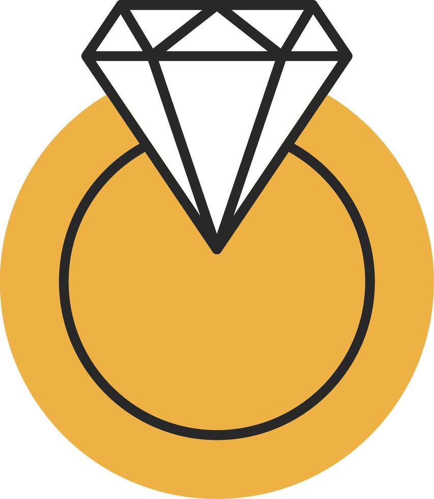 diamante anel esfolado preenchidas ícone vetor