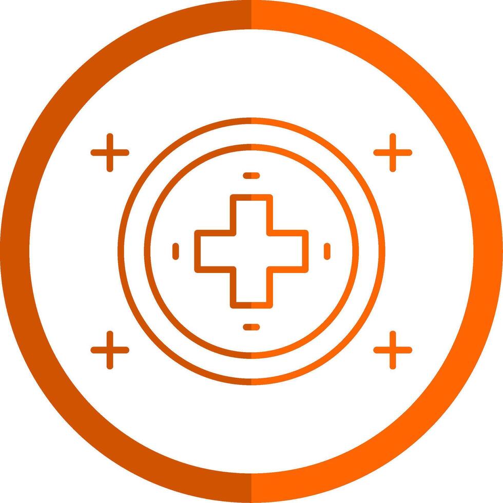 hospital placa linha laranja círculo ícone vetor