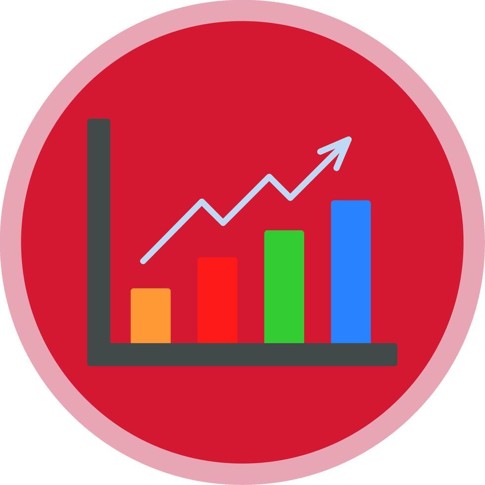 crescimento gráfico plano multi círculo ícone vetor