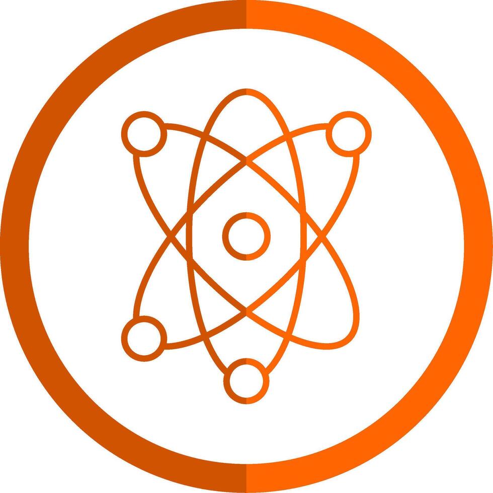átomo linha laranja círculo ícone vetor