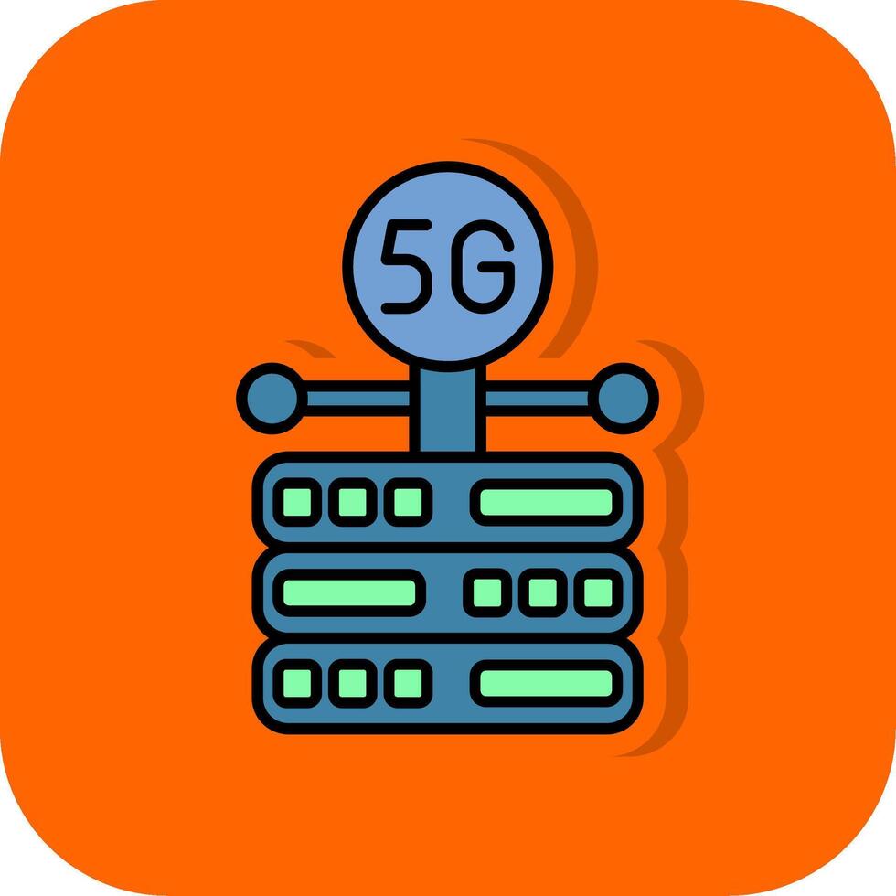 servidor preenchidas laranja fundo ícone vetor
