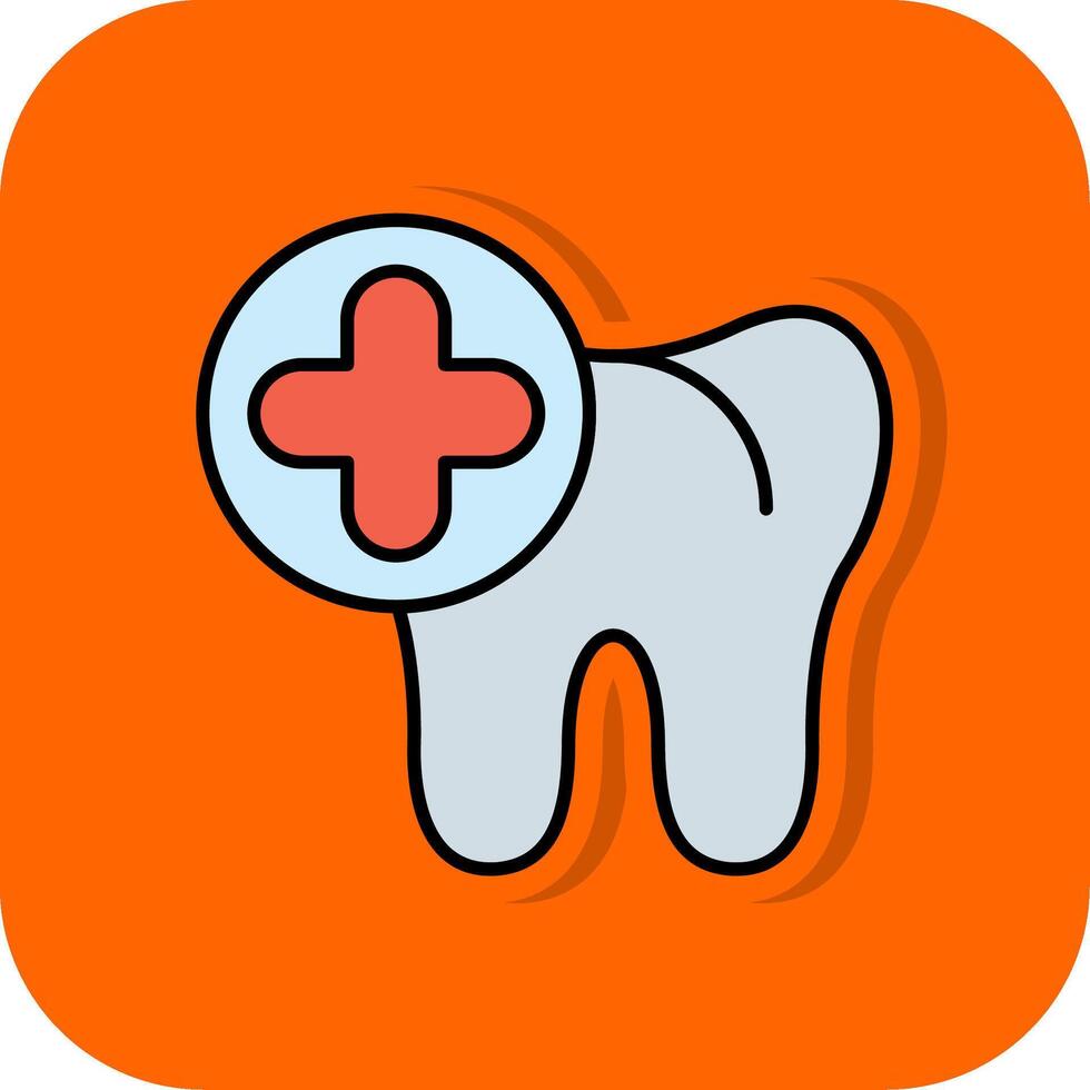 dental preenchidas laranja fundo ícone vetor