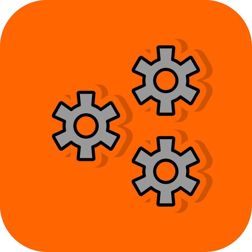 configuração preenchidas laranja fundo ícone vetor