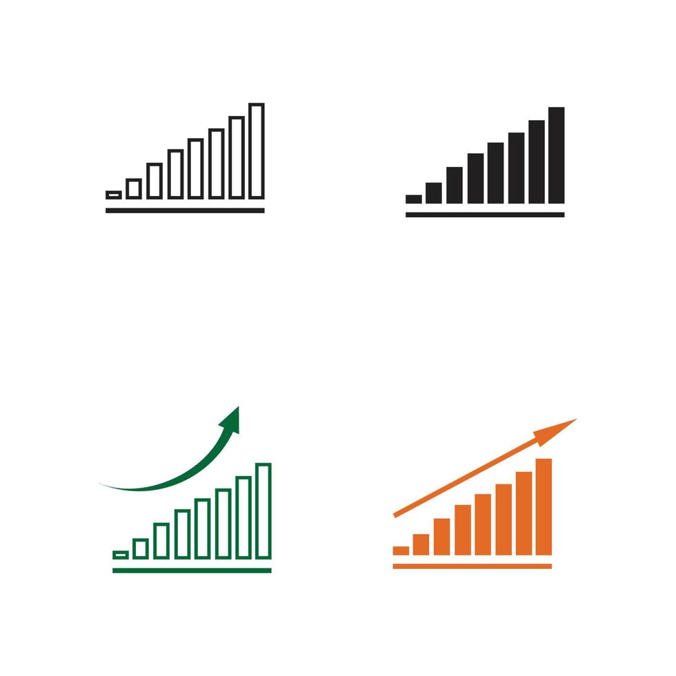 crescente gráfico ícone ilustração vetorial modelo de design vetor