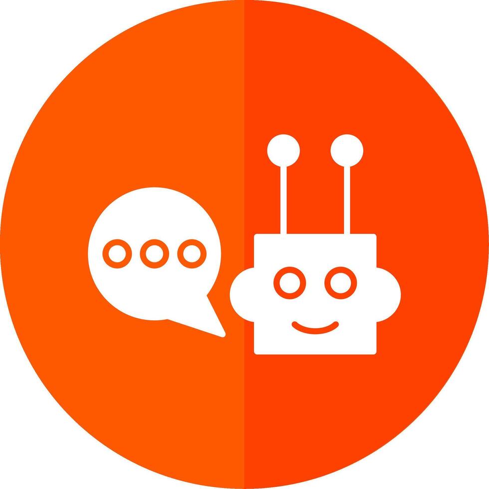 chatbot glifo vermelho círculo ícone vetor