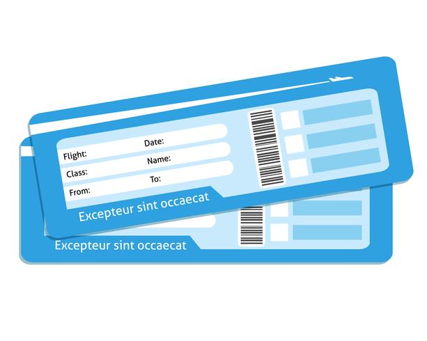 Bilhetes de avião em branco vetor