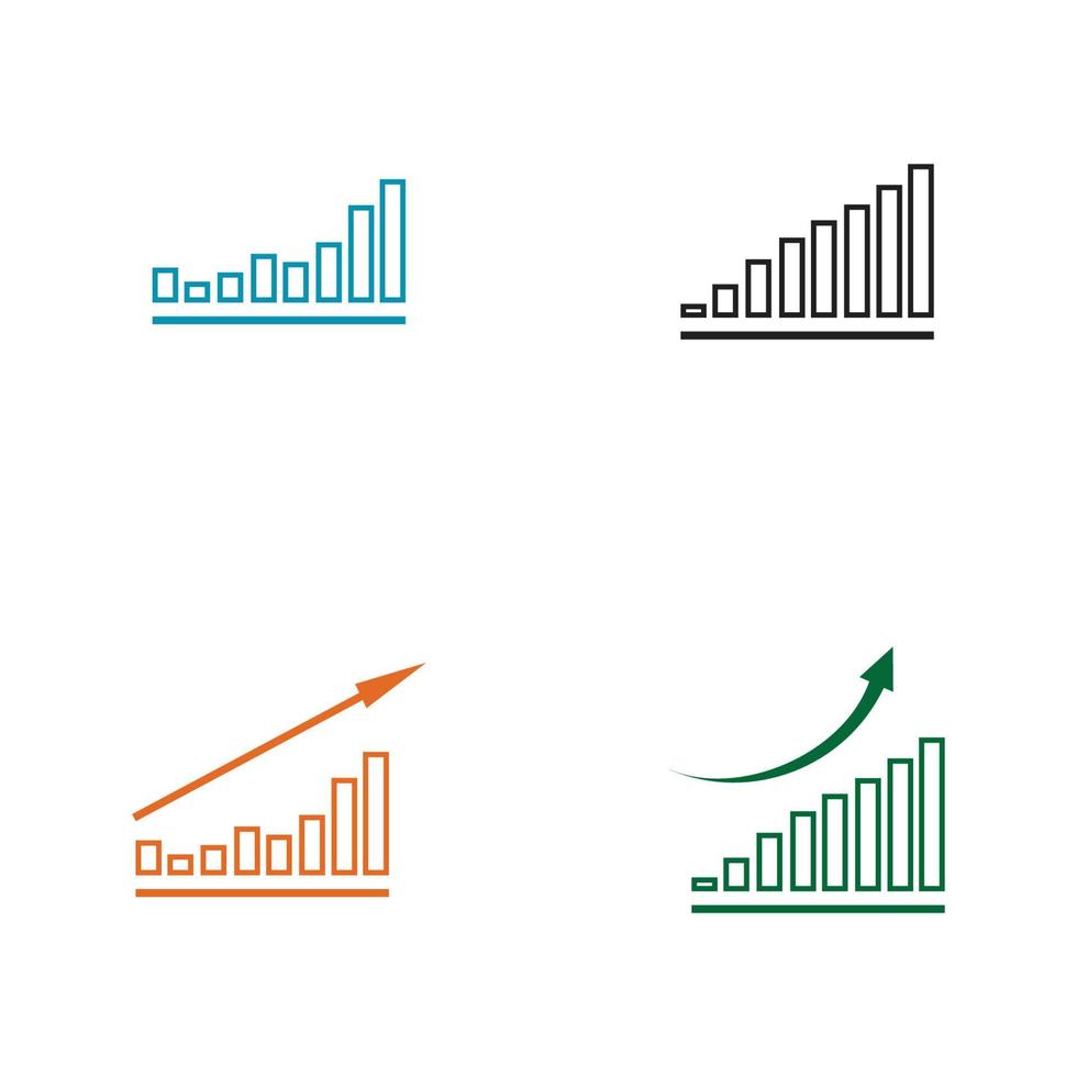 crescente gráfico ícone ilustração vetorial modelo de design vetor