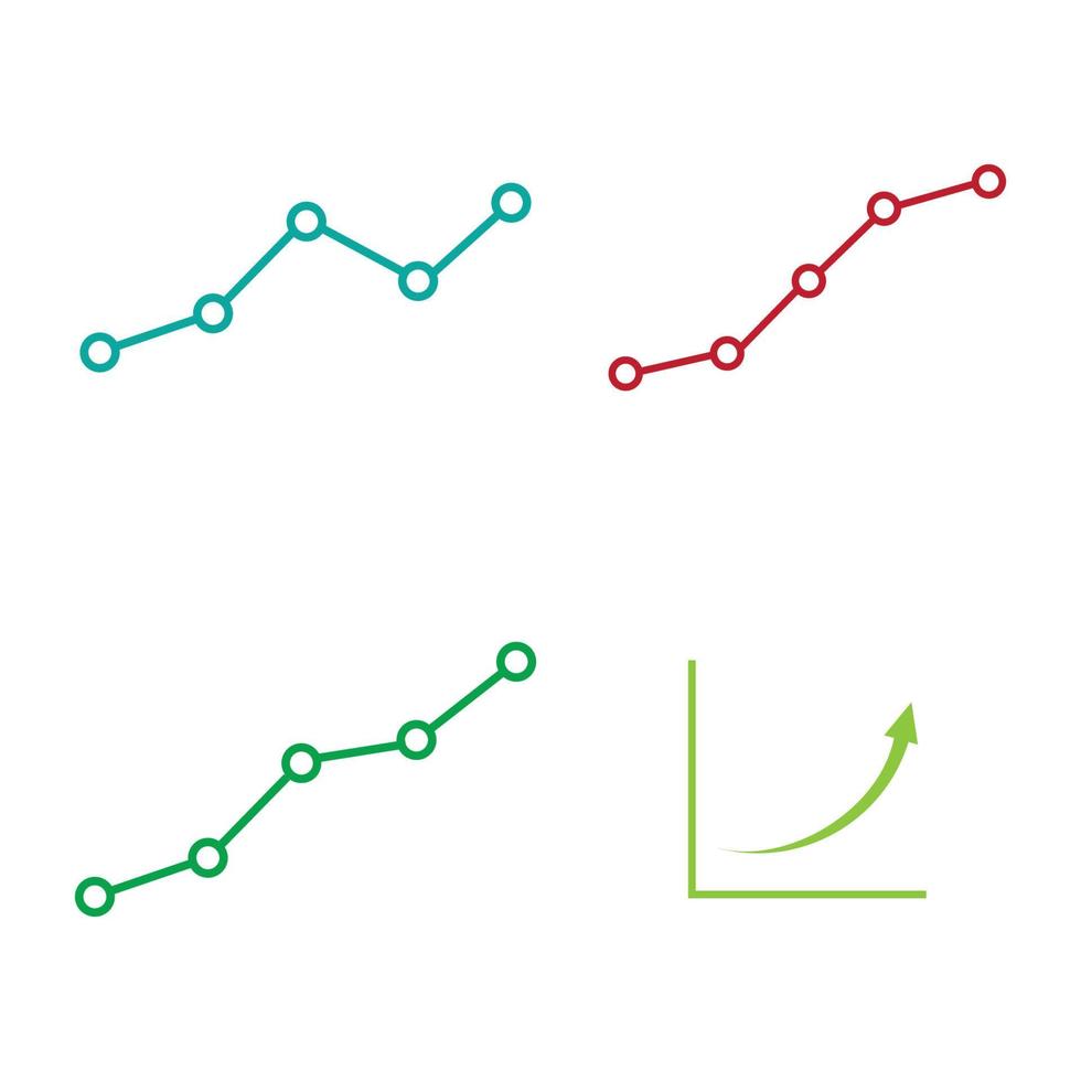 crescente gráfico ícone ilustração vetorial modelo de design vetor