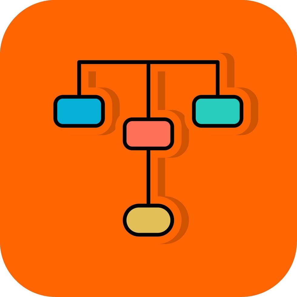 hierárquico estrutura preenchidas laranja fundo ícone vetor
