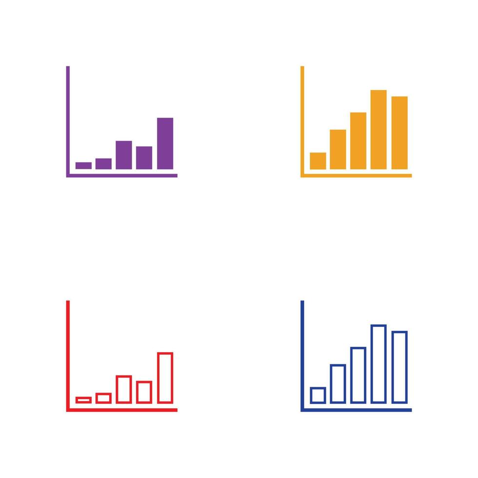 crescente gráfico ícone ilustração vetorial modelo de design vetor