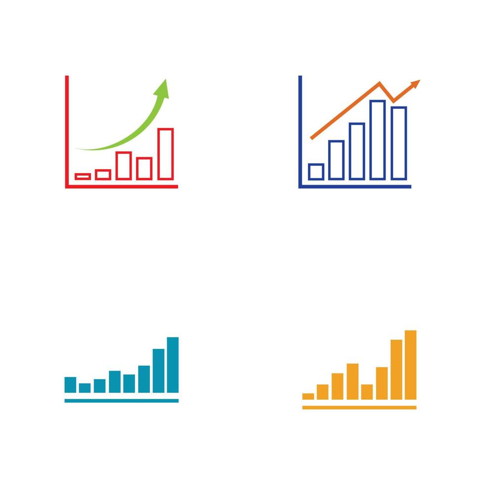 crescente gráfico ícone ilustração vetorial modelo de design vetor