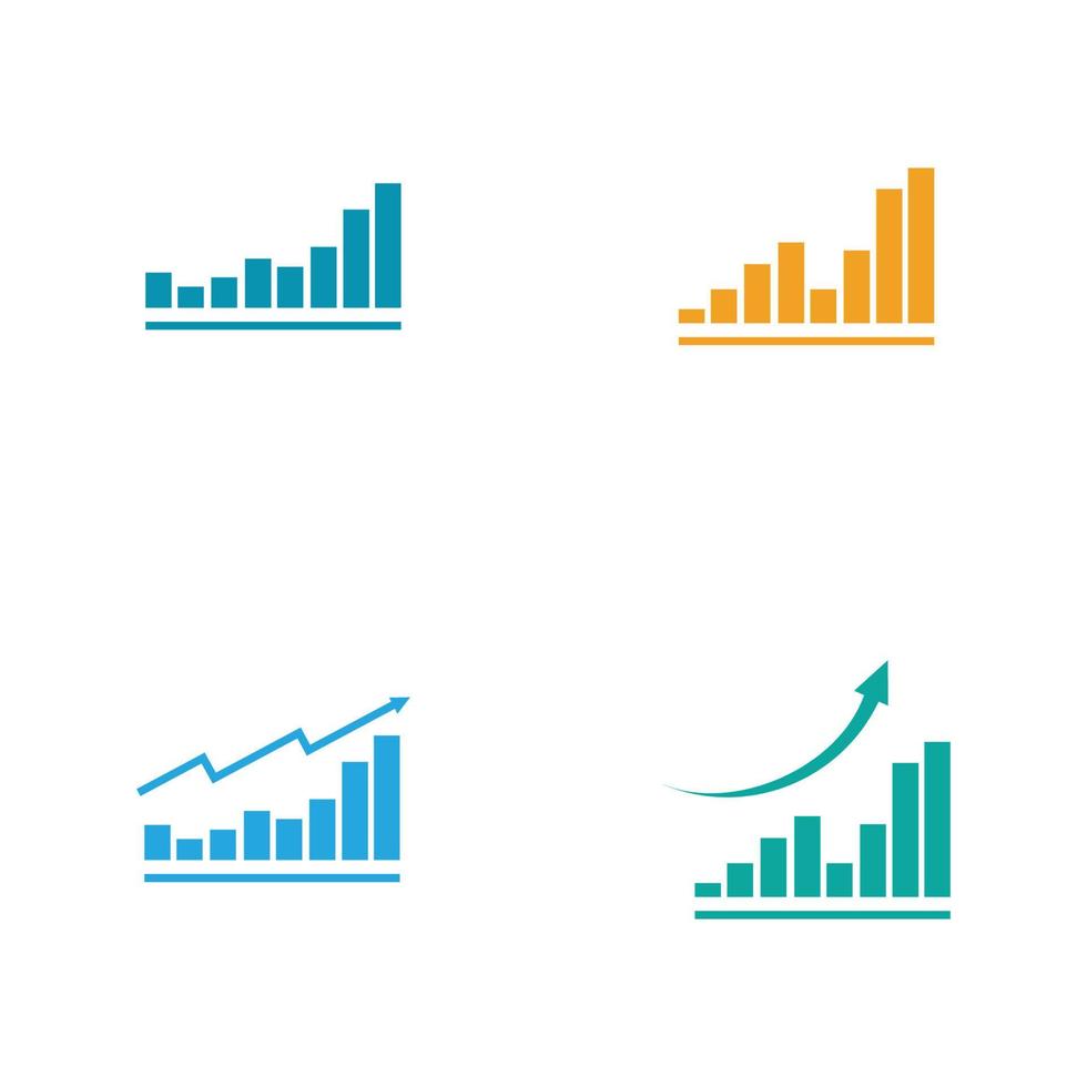 crescente gráfico ícone ilustração vetorial modelo de design vetor