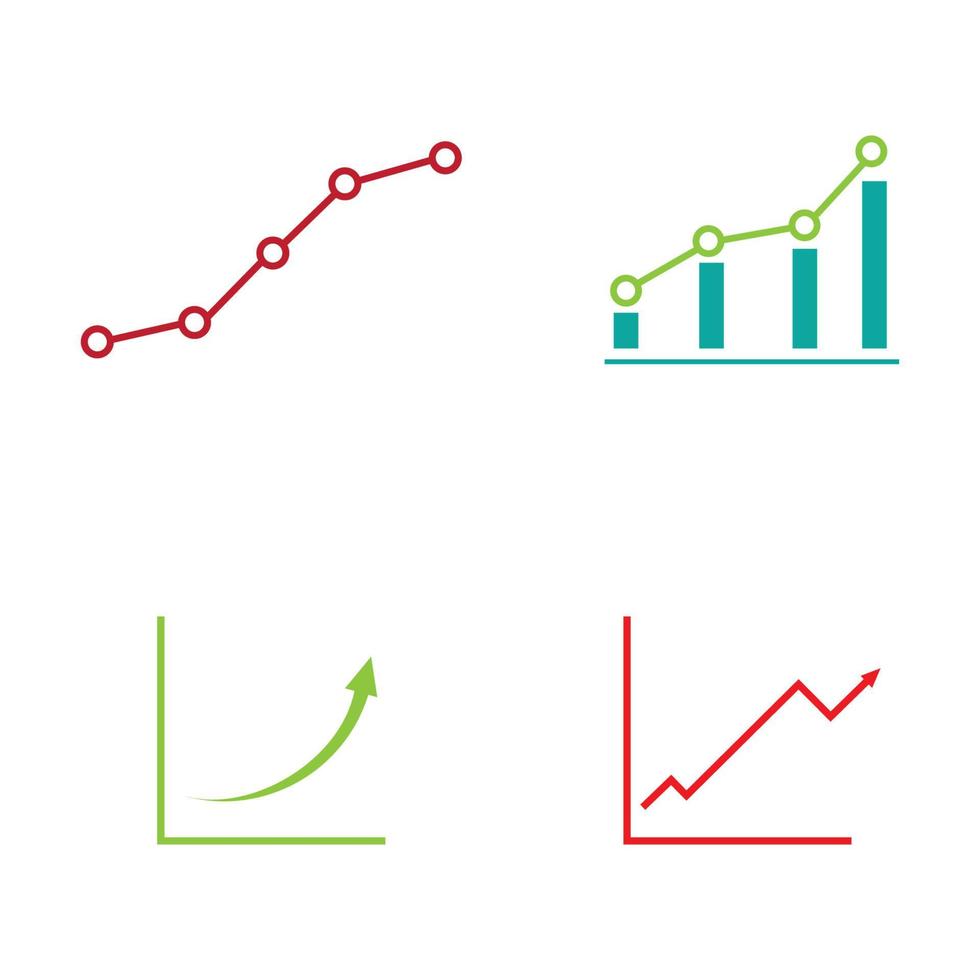 crescente gráfico ícone ilustração vetorial modelo de design vetor