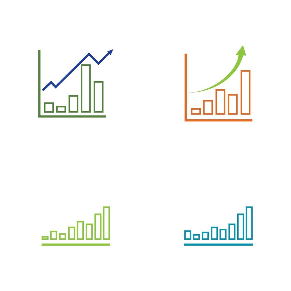 crescente gráfico ícone ilustração vetorial modelo de design vetor