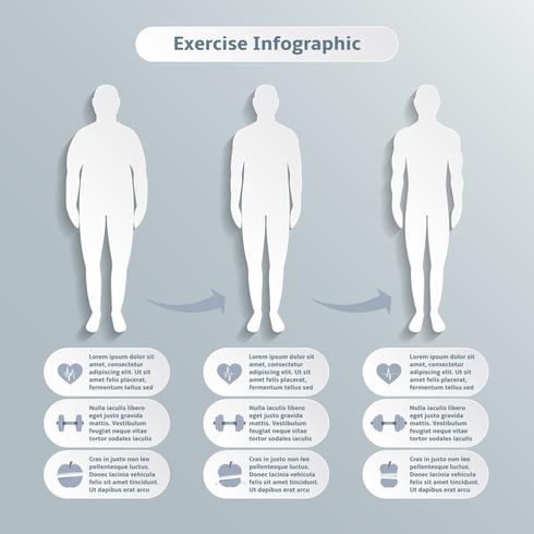 Elementos de infográfico para homens fitness vetor