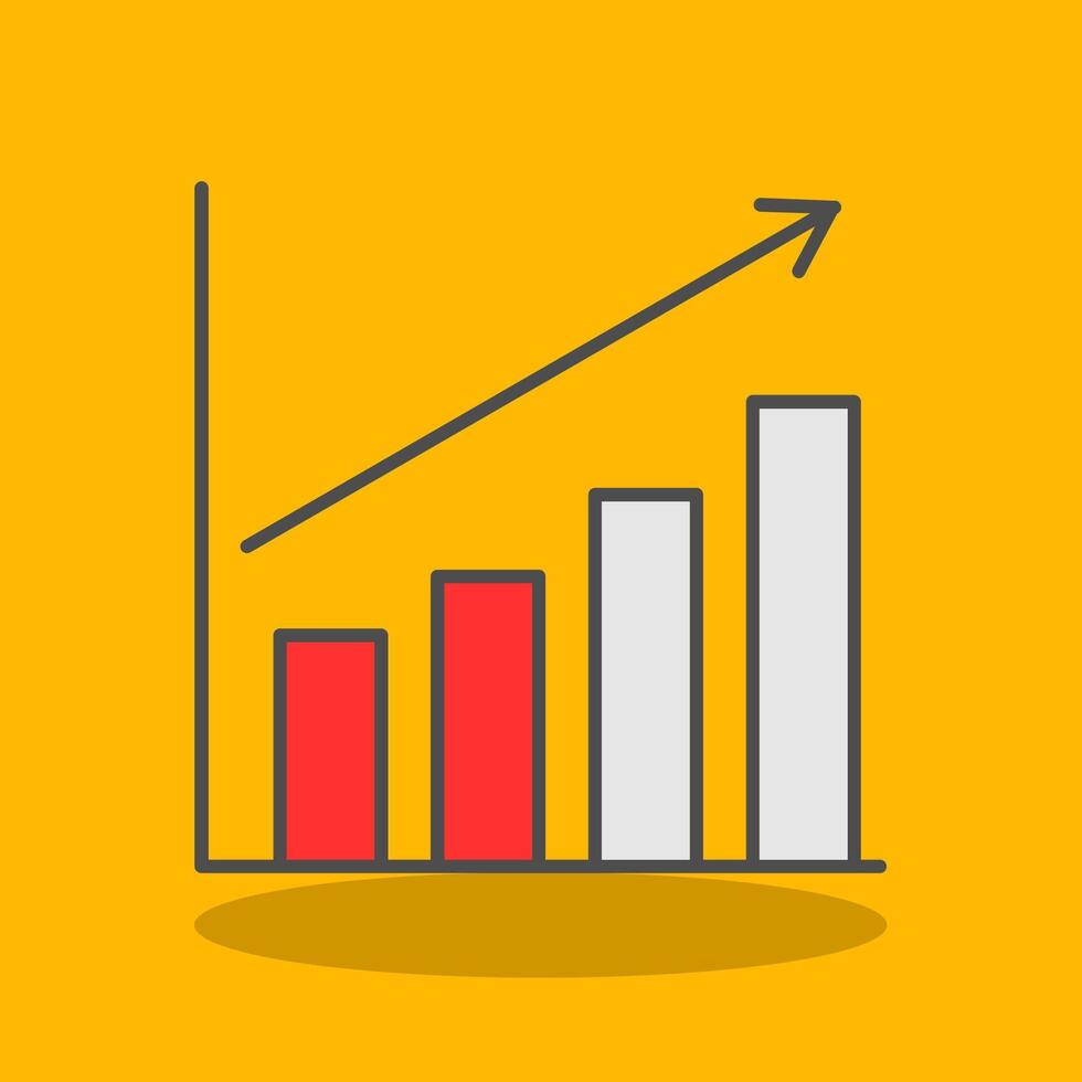 Barra gráfico preenchidas sombra ícone vetor