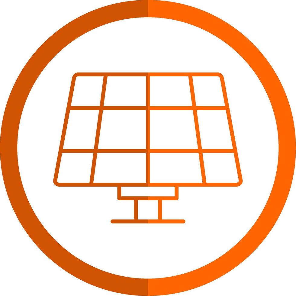 solar painel linha laranja círculo ícone vetor