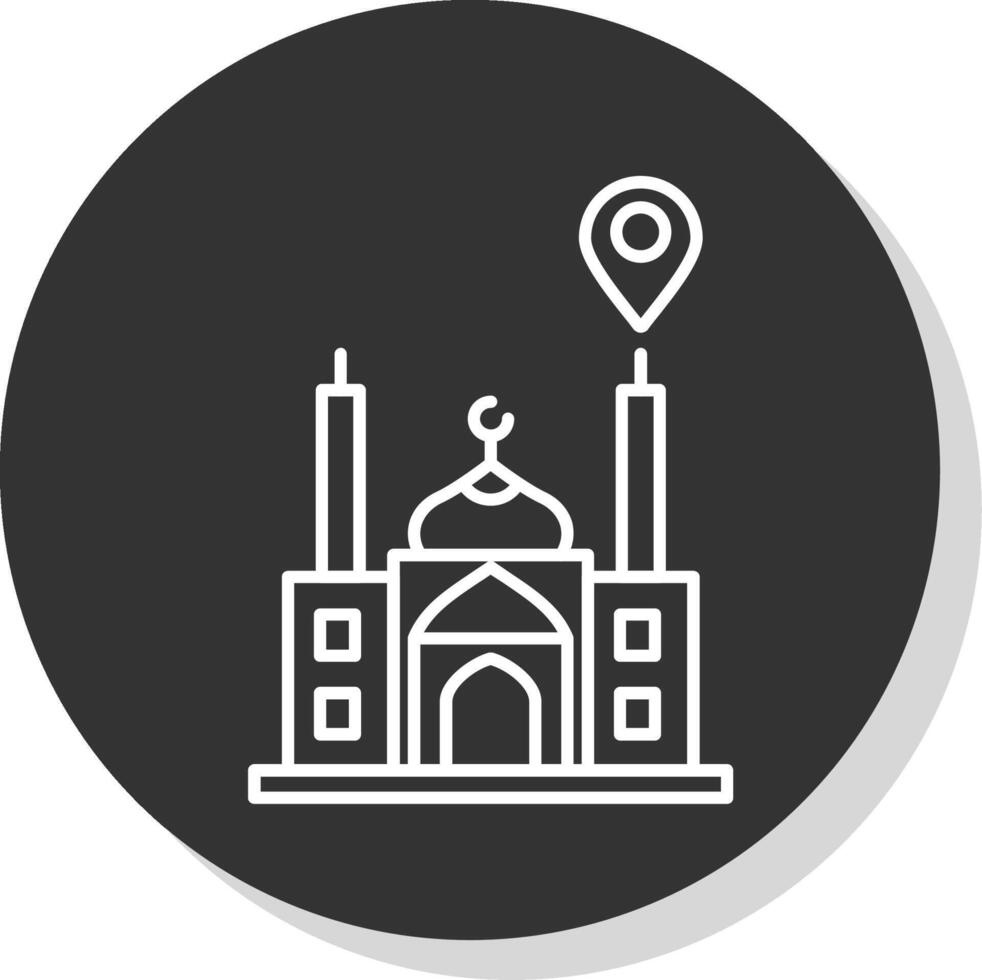 mesquita localização linha cinzento círculo ícone vetor