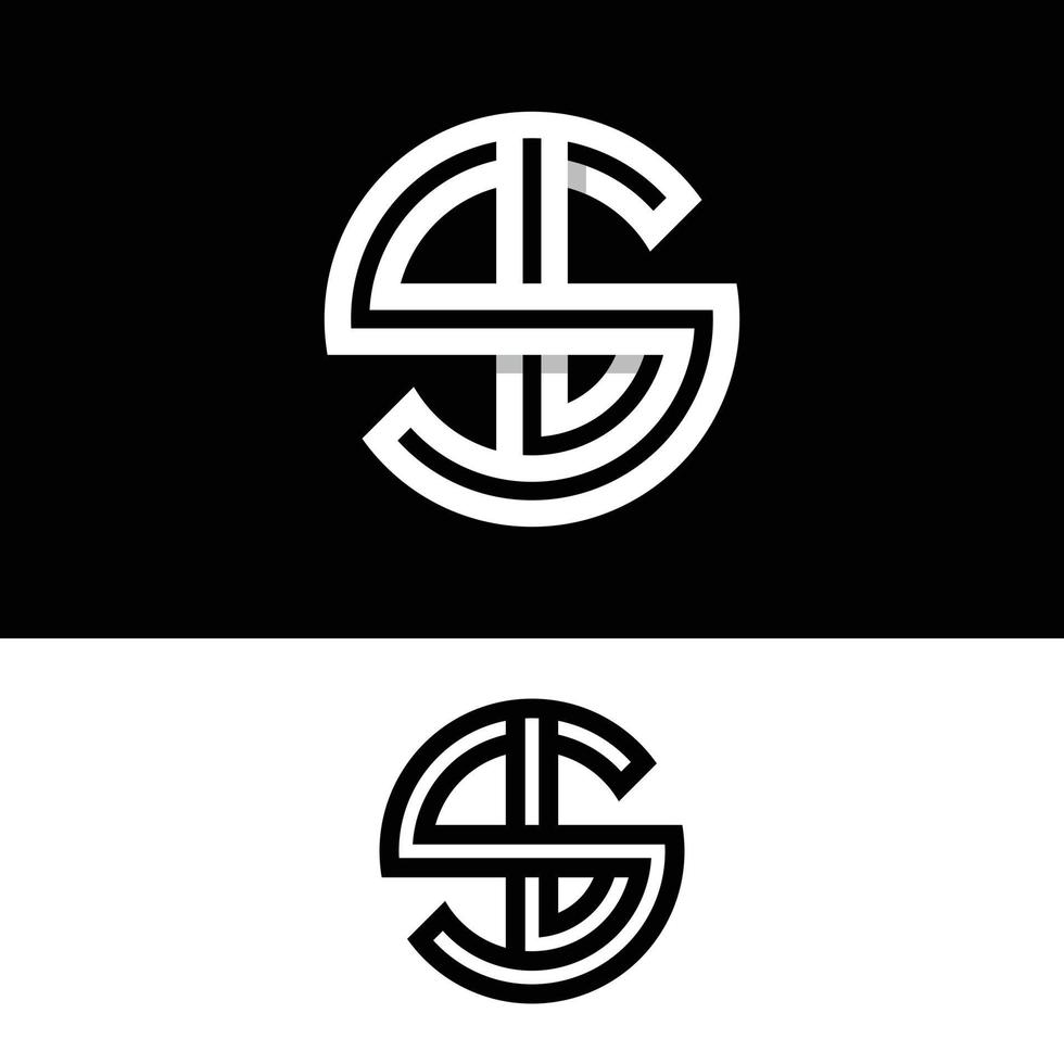 letra inicial monograma sl sl ls modelo de design de logotipo de círculo vetor