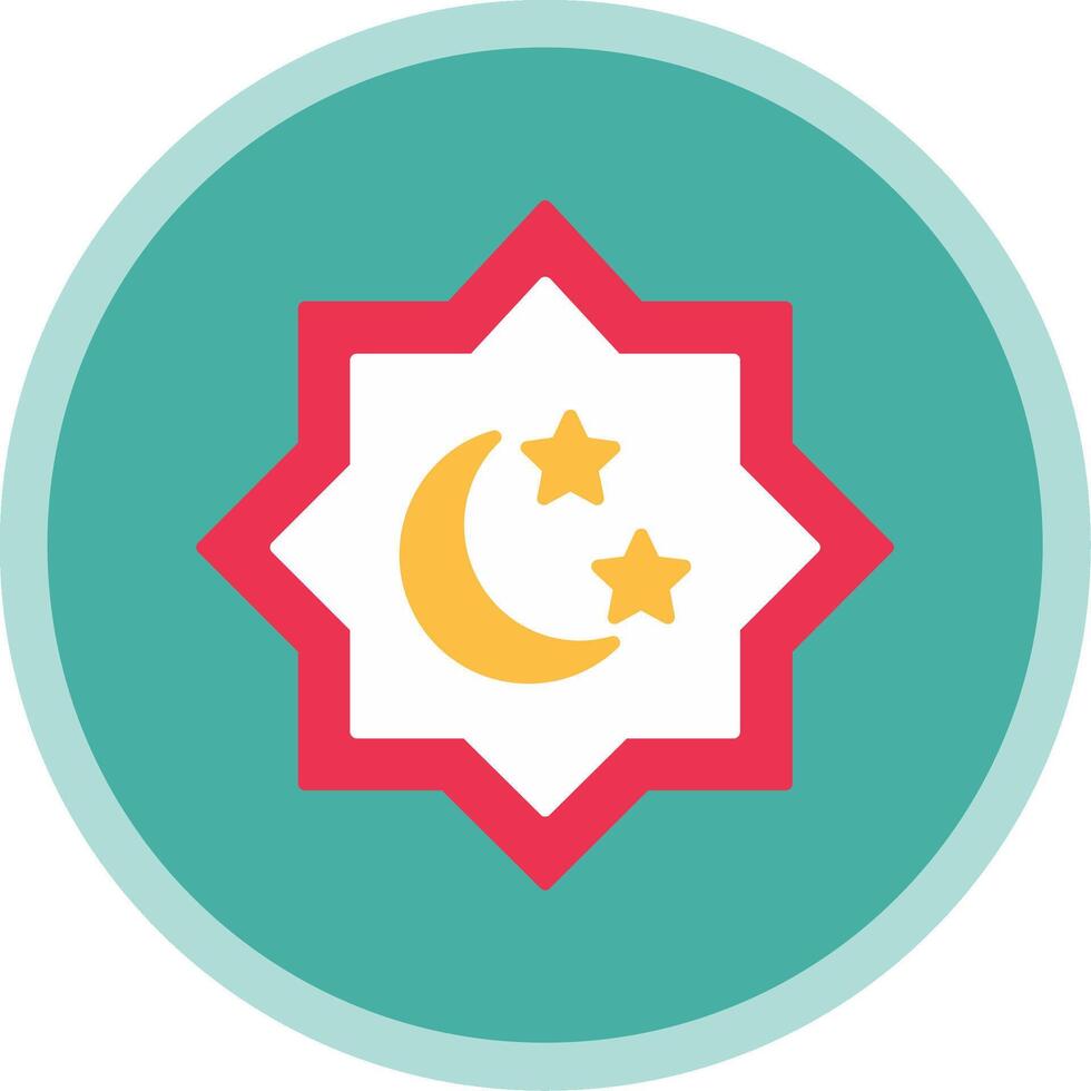 islâmico Estrela plano multi círculo ícone vetor