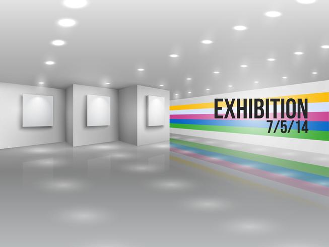 Convite de publicidade de anúncio de exposição vetor