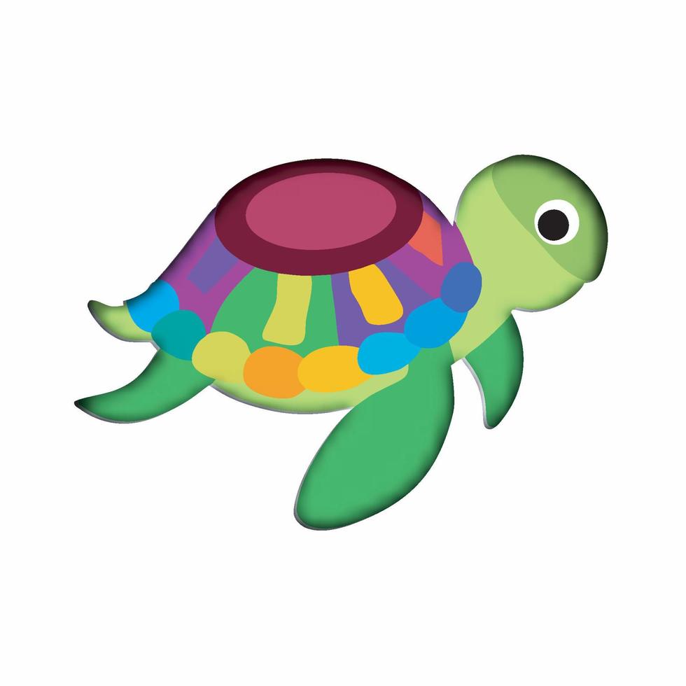 tartaruga de vetor colorido. desenho abstrato. ilustração vetorial.