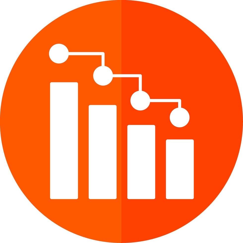 Barra gráfico glifo vermelho círculo ícone vetor