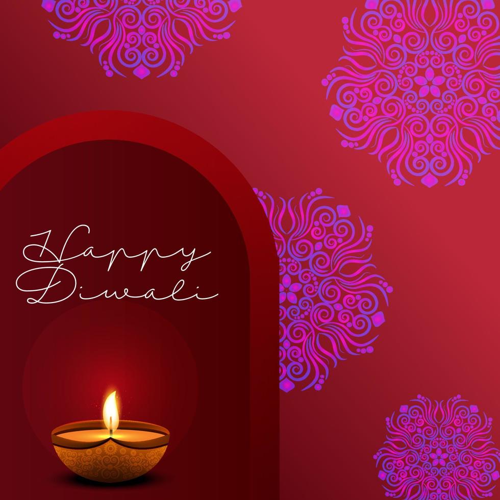 Saudações de tipografia artística texto shubh deepawali feliz diwali em hindi para o festival indiano das luzes. vetor