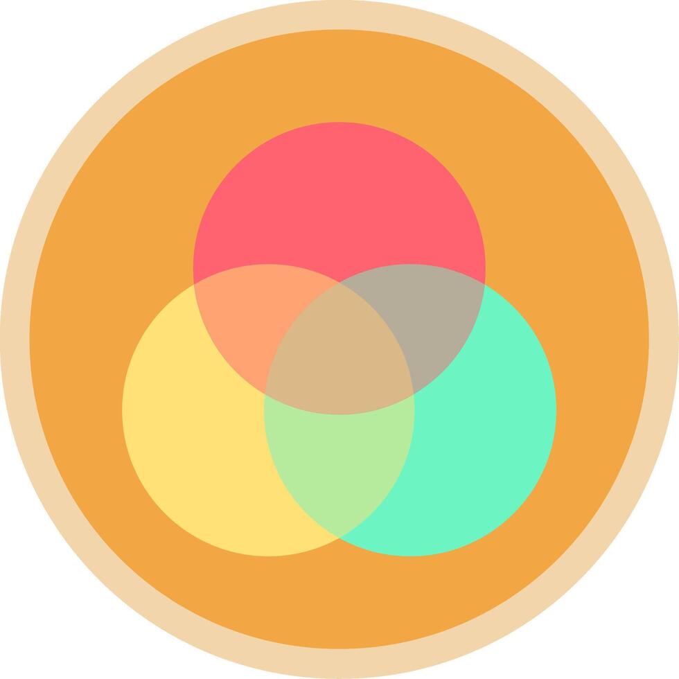 cor paleta plano multi círculo ícone vetor