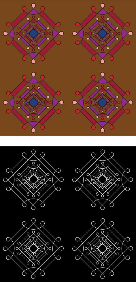 desenho de motivos indianos e asiáticos tradicionais para impressão em tecido, impressão em tecido vetor