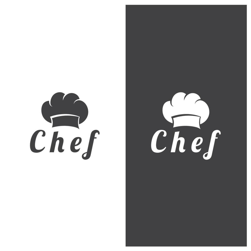 chefe de cozinha logotipo chefe de cozinha chapéu cozinhando e refeições logotipo Vektor Projeto vetor