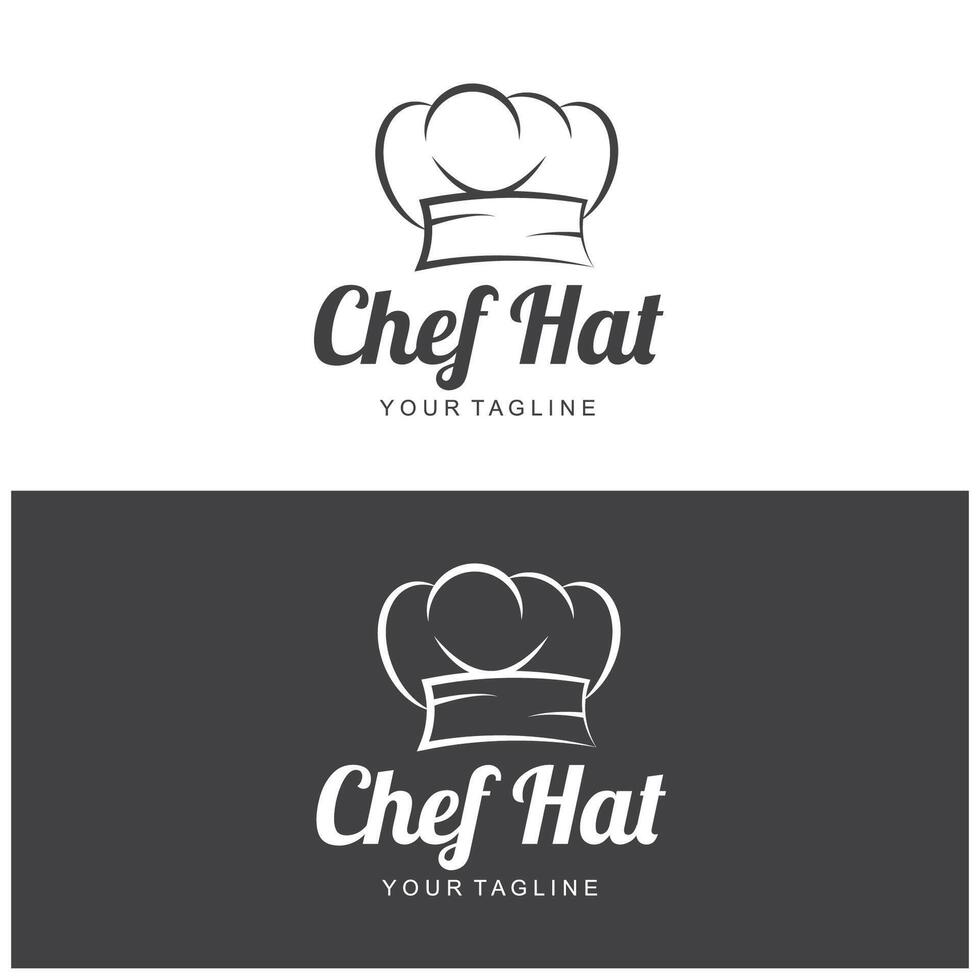 chefe de cozinha logotipo chefe de cozinha chapéu cozinhando e refeições logotipo Vektor Projeto vetor