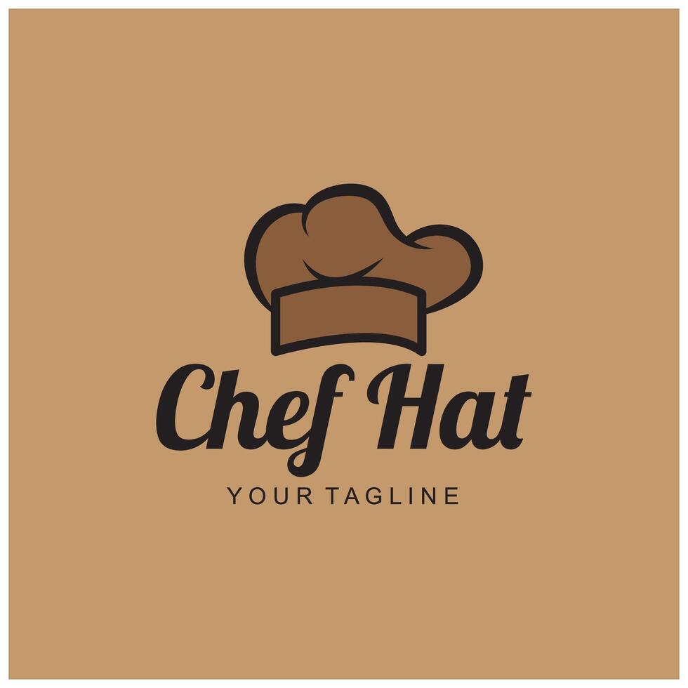 chefe de cozinha logotipo chefe de cozinha chapéu cozinhando e refeições logotipo Vektor Projeto vetor