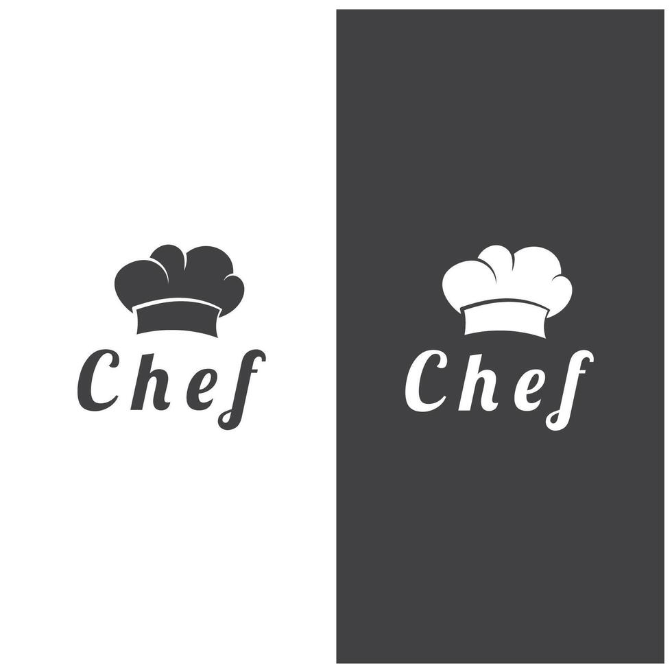 chefe de cozinha logotipo chefe de cozinha chapéu cozinhando e refeições logotipo Vektor Projeto vetor