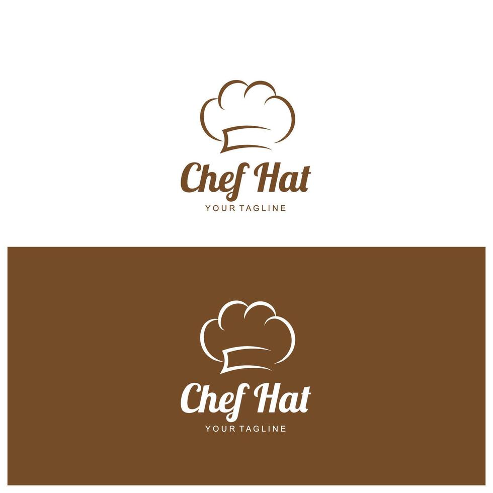 chefe de cozinha logotipo chefe de cozinha chapéu cozinhando e refeições logotipo Vektor Projeto vetor