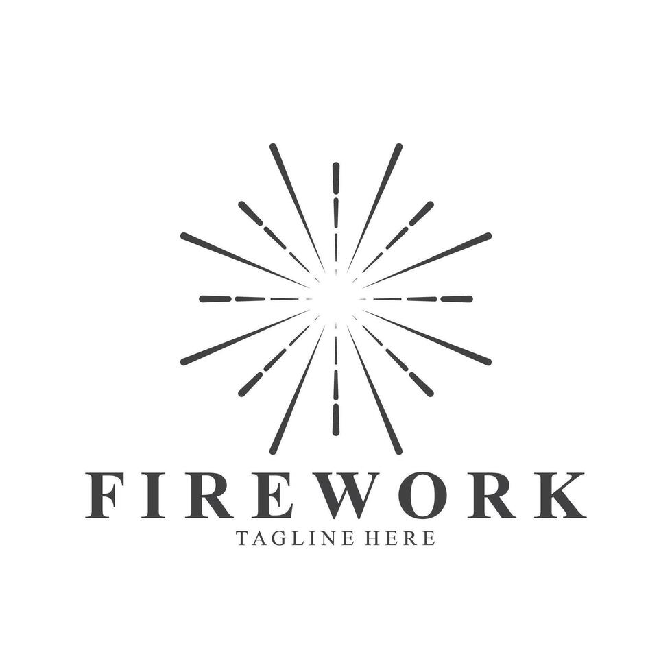 simples fogo de artifício logotipo, Novo ano Vektor Projeto vetor