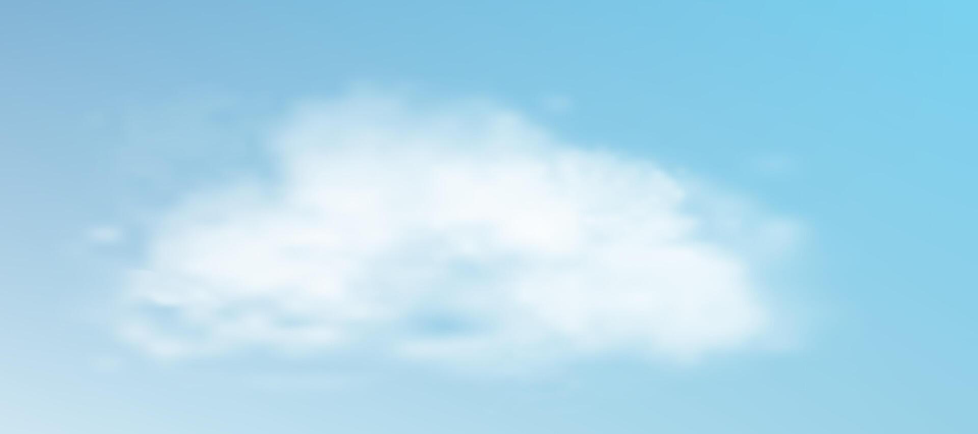 branco nuvem isolado em azul céu plano de fundo, natureza elementos Projeto para Primavera Verão panorama vetor