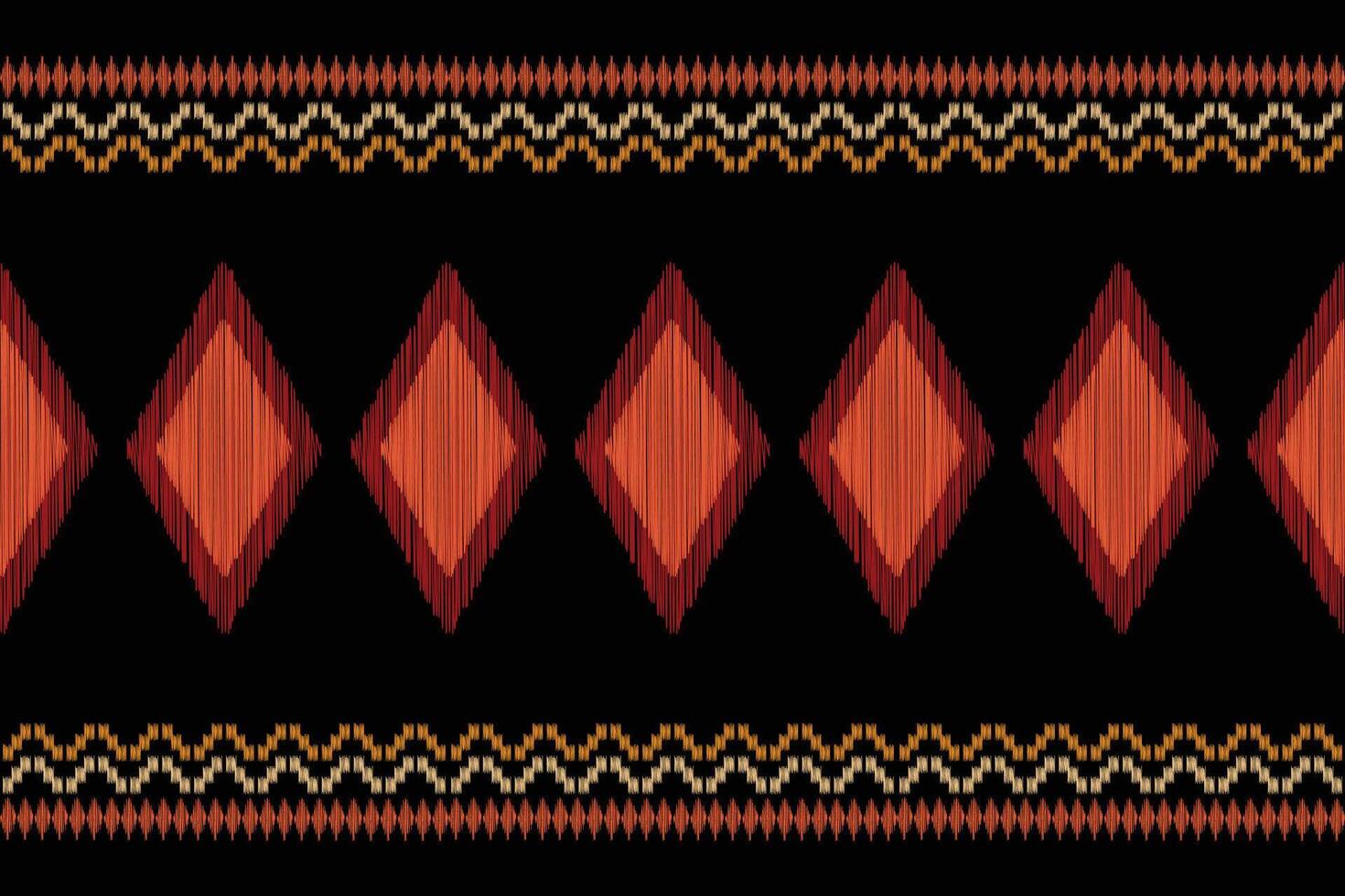 tradicional étnico ikat motivo tecido fundo padronizar geométrico .africano ikat bordado étnico oriental padronizar Preto fundo papel de parede. abstrato, ilustração.textura, quadro, decoração. vetor