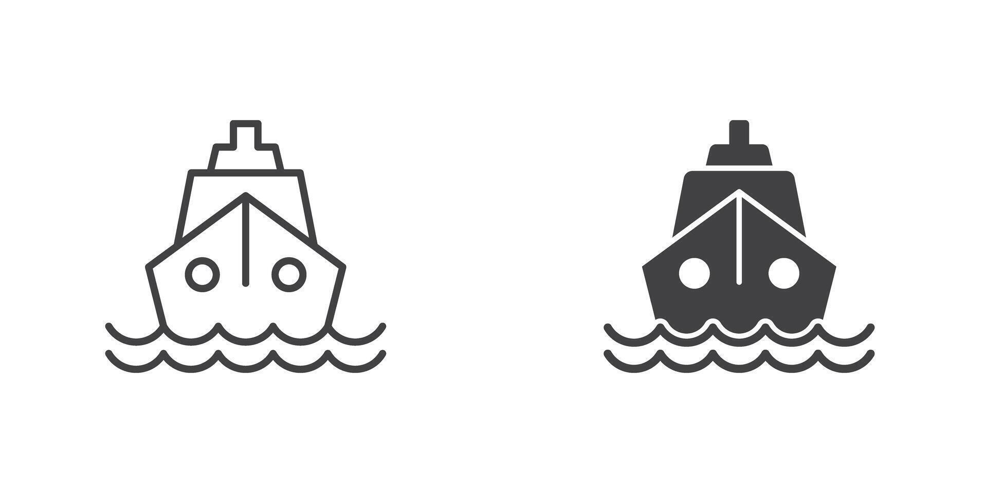 embarcação ícone dentro plano estilo. navio ilustração em isolado fundo. transporte placa o negócio conceito. vetor