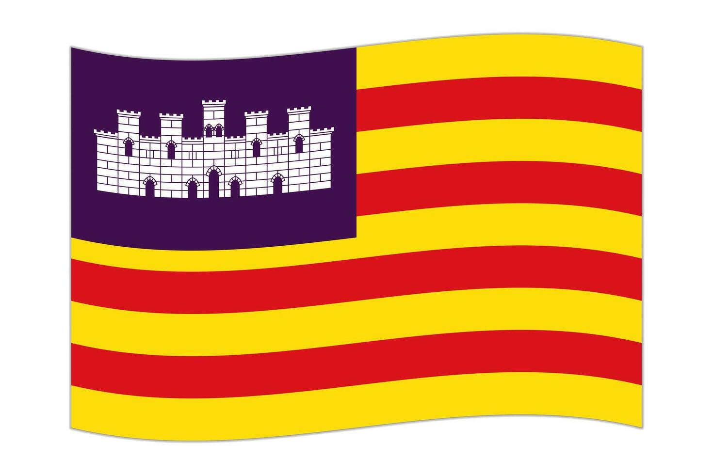 acenando bandeira do balear ilhas, administrativo divisão do Espanha. ilustração. vetor