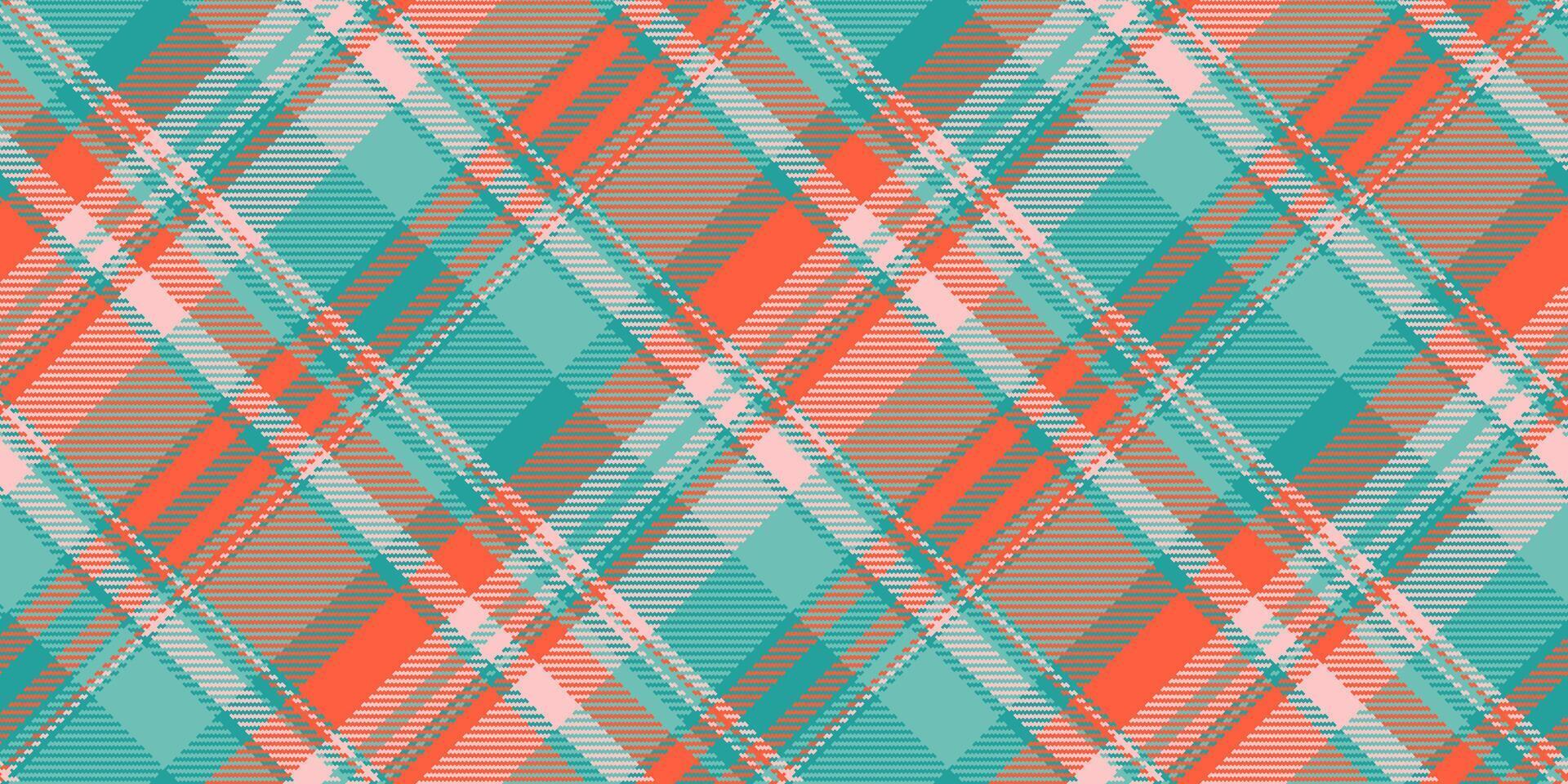 fita textura verificar, expressivo fundo têxtil xadrez. americano padronizar tecido desatado tartan dentro cerceta e vermelho cores. vetor