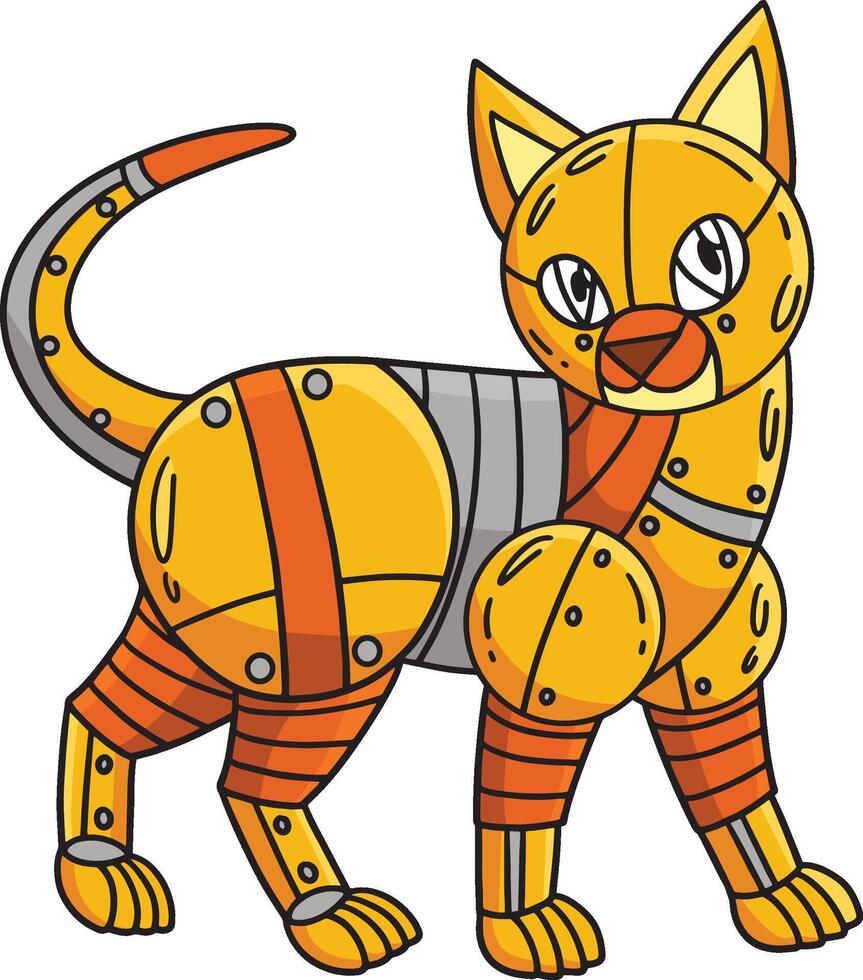 robô gato desenho animado colori clipart ilustração vetor