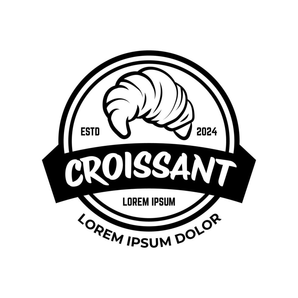 ilustração do uma padaria fazer compras logotipo ícone, com casa fez croissant vetor