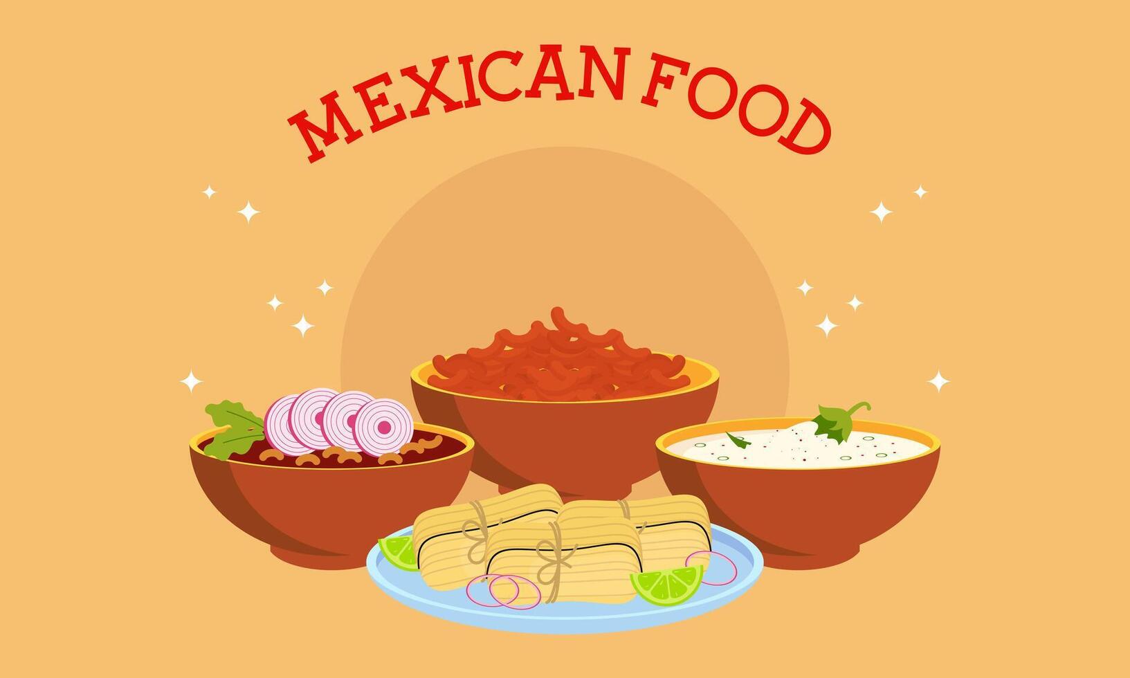 mexicano Comida assinatura pratos ilustração vetor