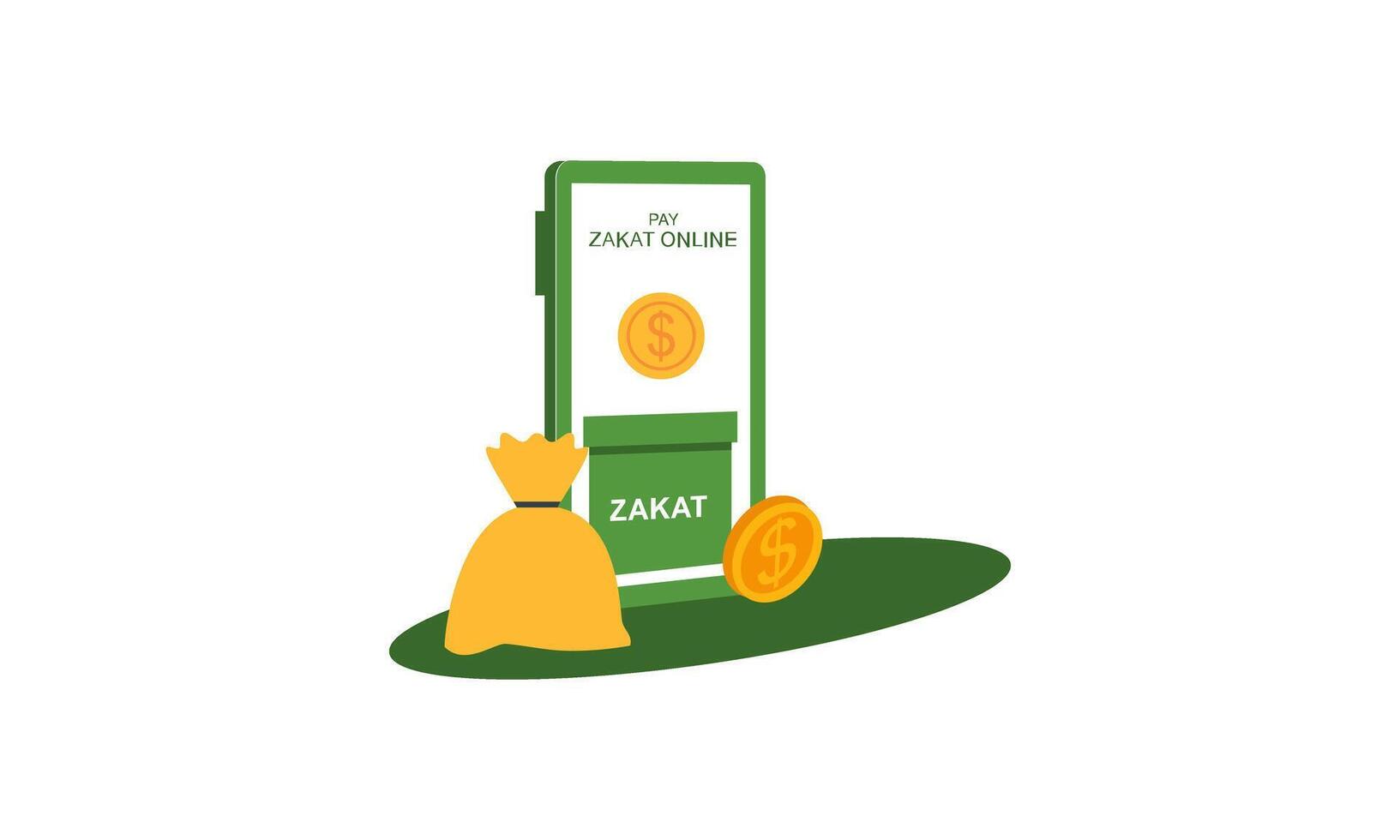 pagar zakat ou conectados zakat inscrição para islâmico Ramadã conceito vetor