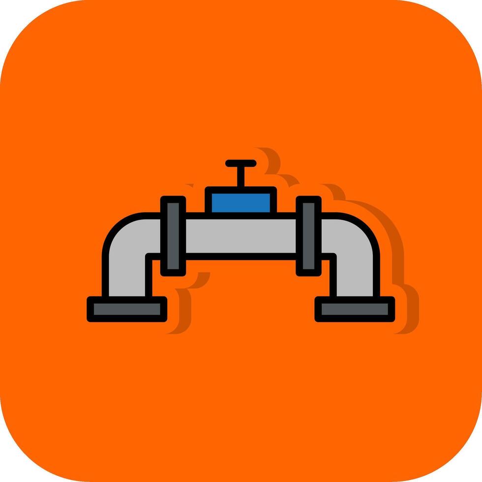 tubo preenchidas laranja fundo ícone vetor
