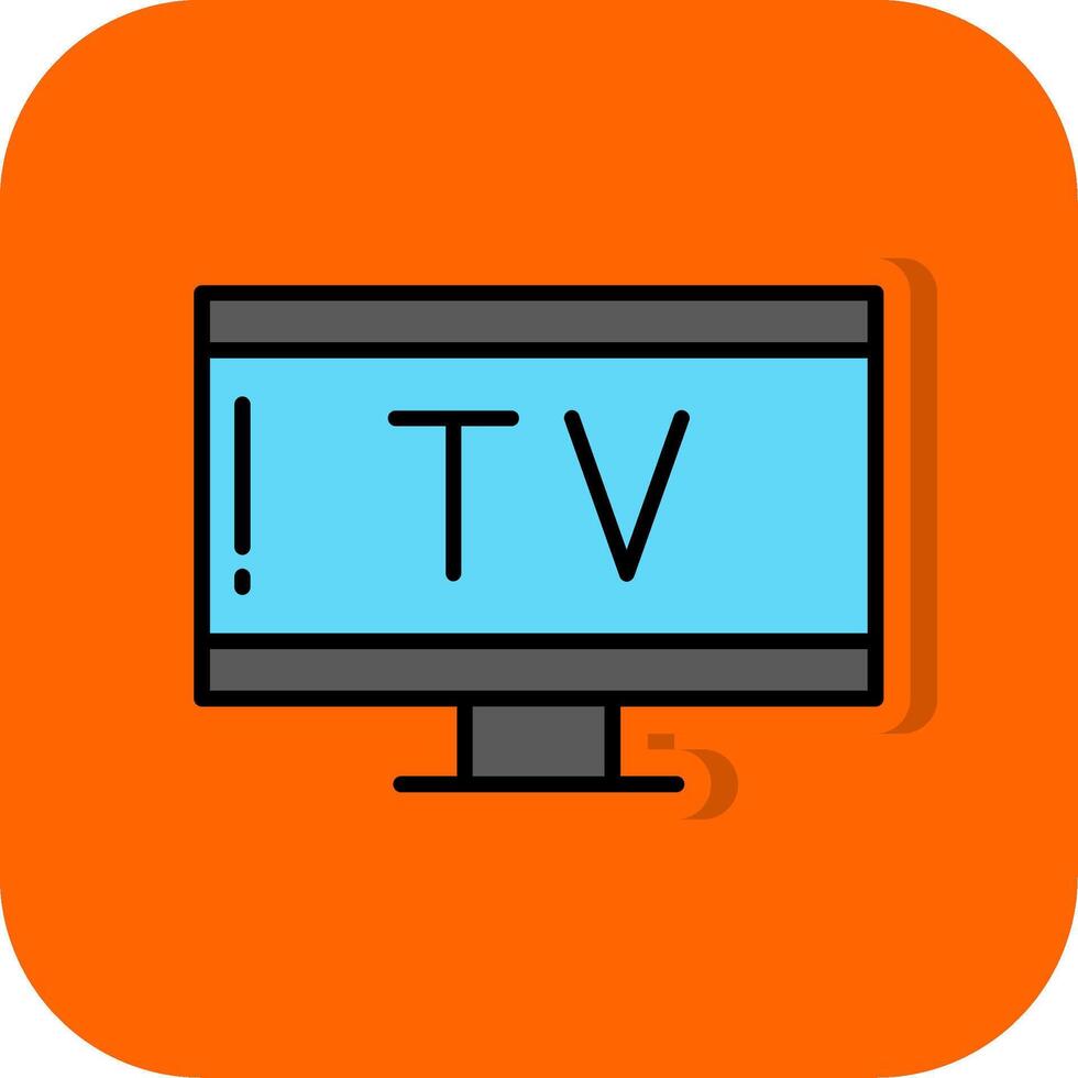 televisão preenchidas laranja fundo ícone vetor