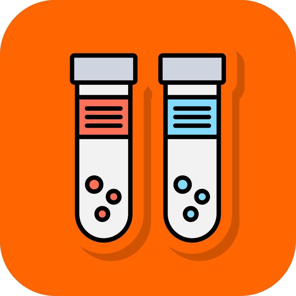 teste tubo preenchidas laranja fundo ícone vetor